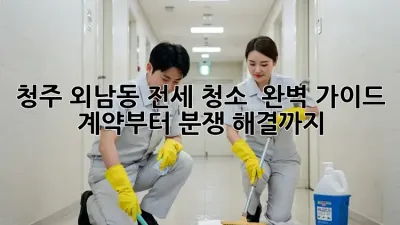 청주 외남동 전세 청소 ✨ 완벽 가이드: 계약부터 분쟁 해결까지! 🏡